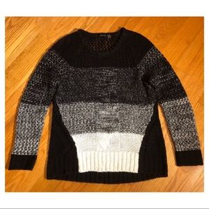DEX VARIEGATED RIB/STITCHES COLORBLOCK SWEATER
